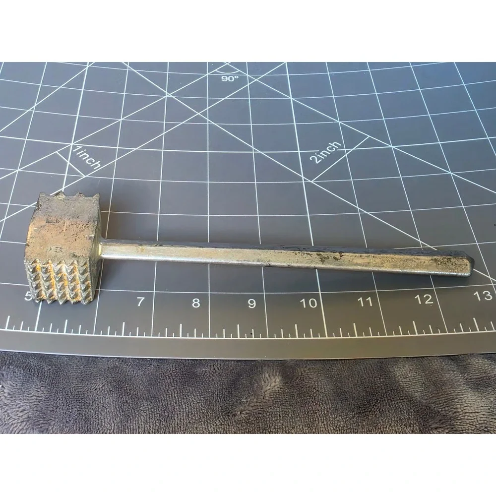 Vintage Aluminum Meat Tenderizer Mallet Dual Sided Kitchen Tool Taiwan Silver